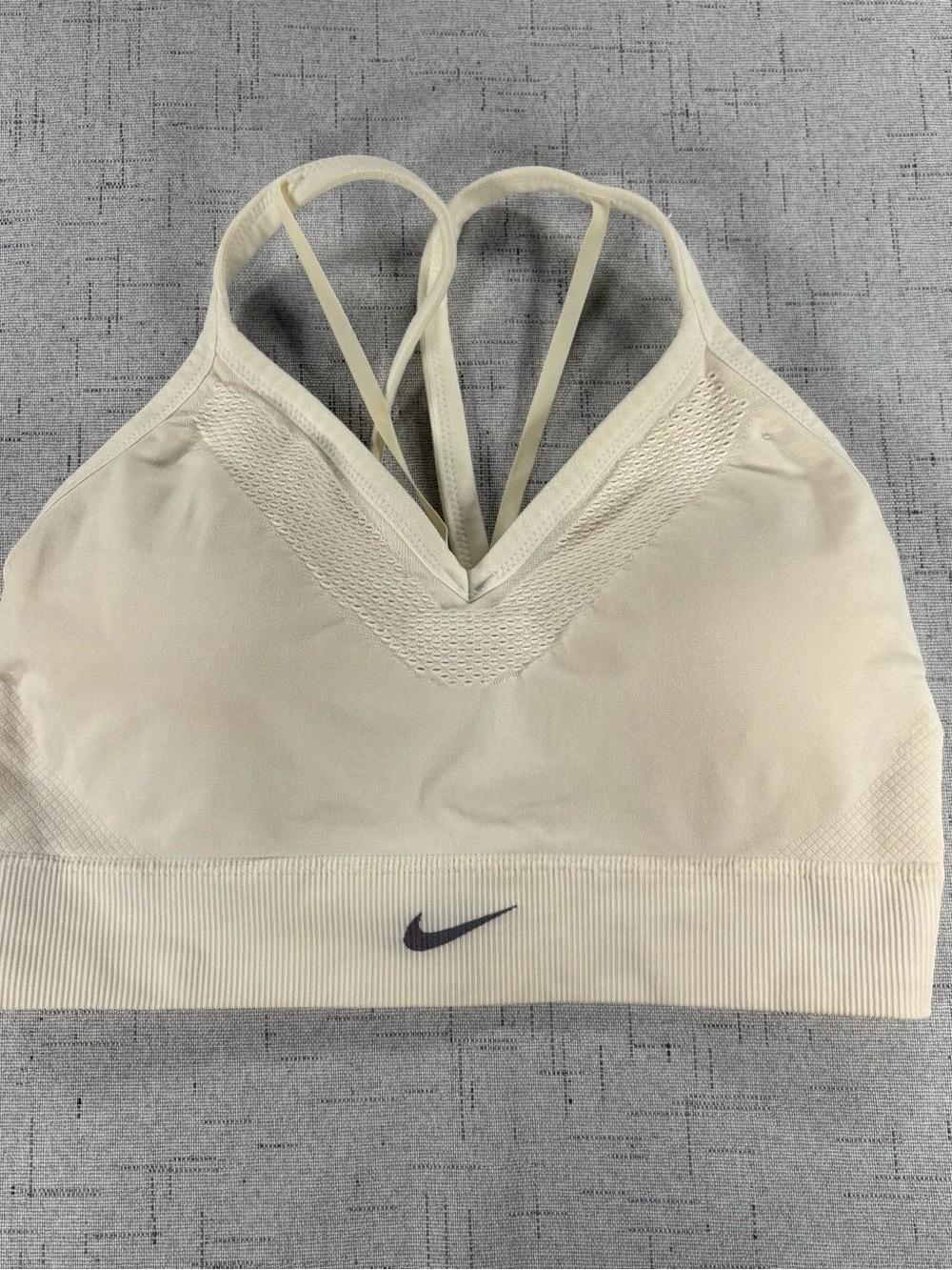 Nike Cream Seamless Strappy Sports Bra